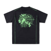 Sp5der Contrast Stitch Slub Tee